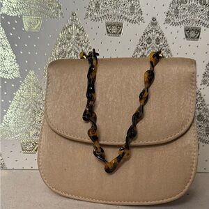 Elegant Beige Chain Strap Women's Bag